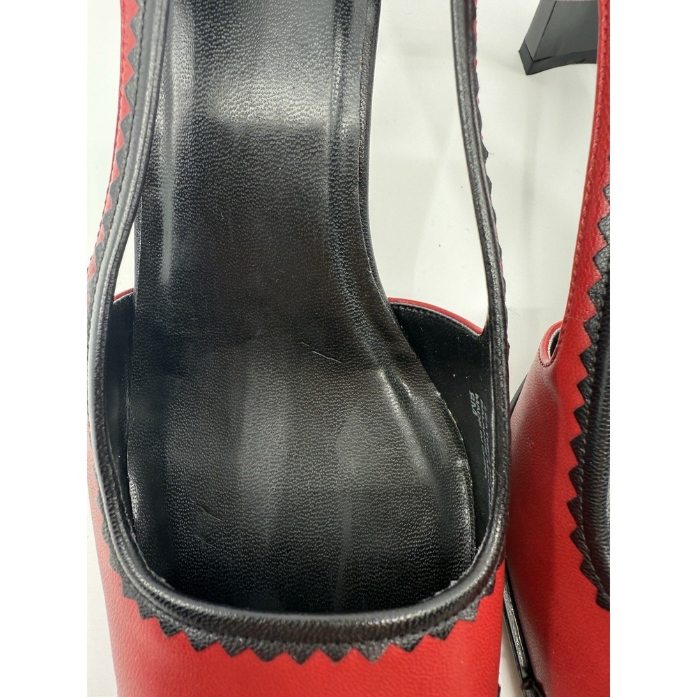 Anne Klein Women's Heels Red & Black Hannah Slingback In Box Shoes Leather Sz 8 - Picture 4 of 12